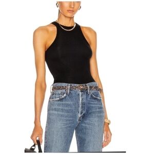 Agolde Rianne Ribbed Knit Bodysuit